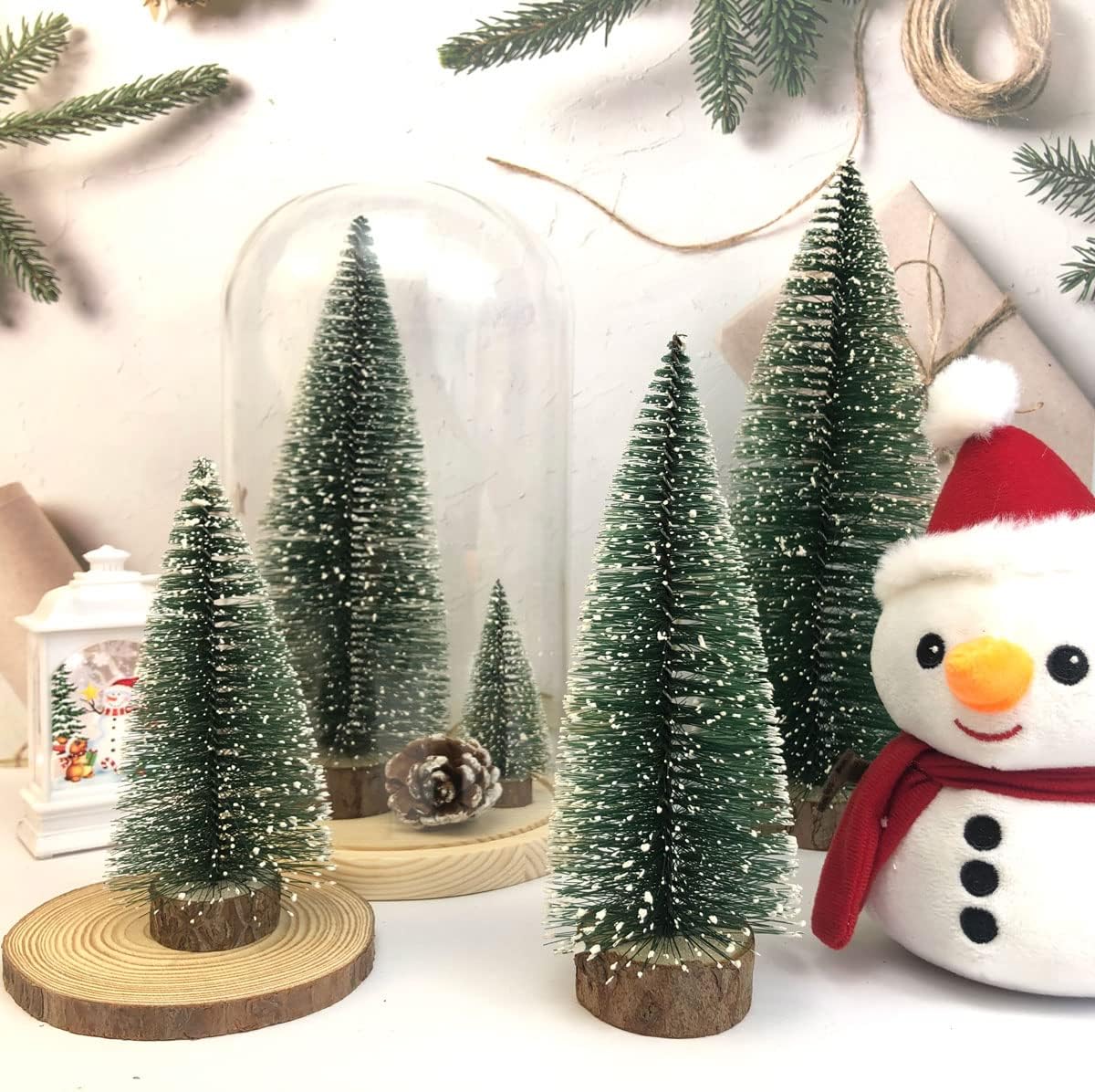 5pcs Árboles de Navidad Mini Decoración - Botella Cepillo 4-12 in