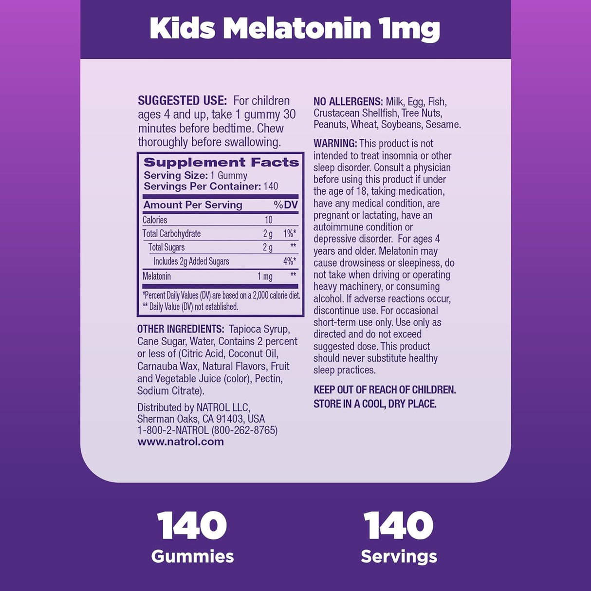 Suplemento nocturno para niños