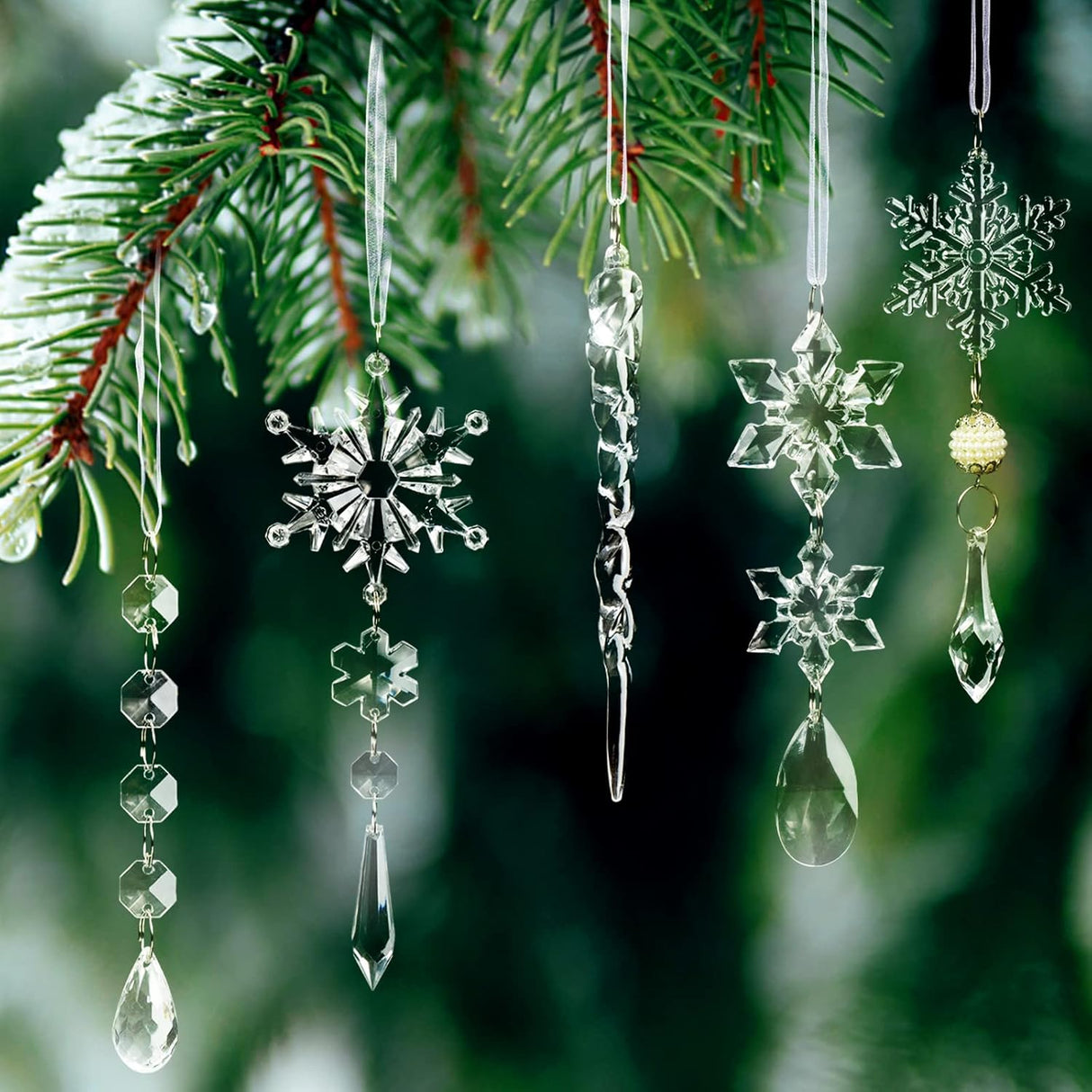 18 Piezas Adornos Acrílicos Cristales para Árbol - Decoración