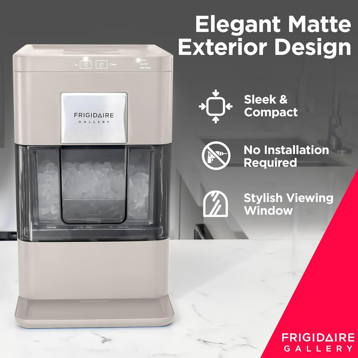 Máquina de Hielo Frigidaire, 44 lbs, Auto Limpieza, 2.0 Gen