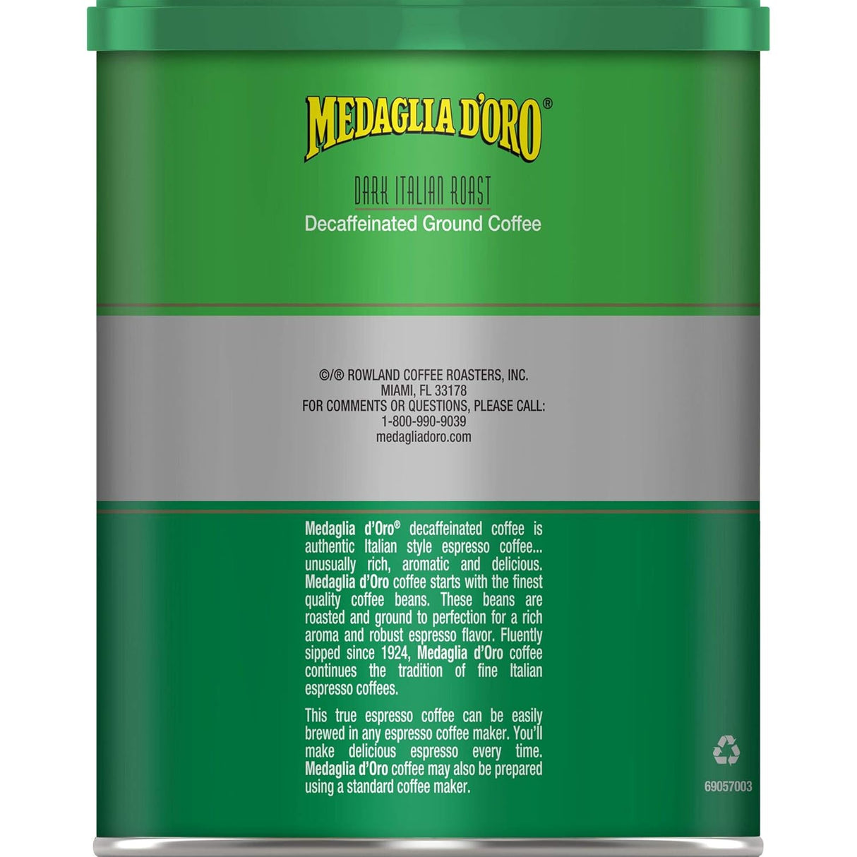 Café Molido Decaf Medaglia D'Oro Estilo Espresso 10 Oz