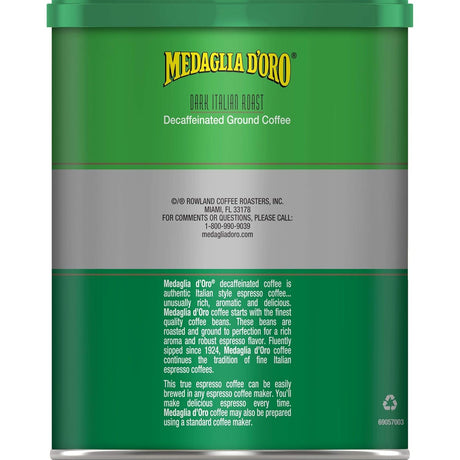 Café Molido Decaf Medaglia D'Oro Estilo Espresso 10 Oz