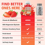 Gomitas Vitamina B2 Riboflavina 400mg con Magnesio, 60u