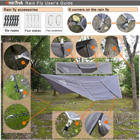 Hamaca Doble con Mosquitera y Lona Impermeable, Modelo 230T