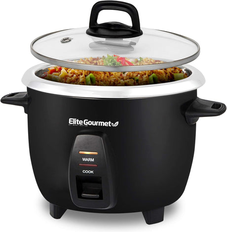 Olla Arrocera Elite Gourmet ERC2010B, 10 tazas, acero inoxidable