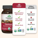 Cápsulas orgánicas de Triphala - Suplemento herbal vegano, adaptógeno