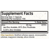 Suplemento Zinc Triple Action 30mg  apoyo inmunológico 150u