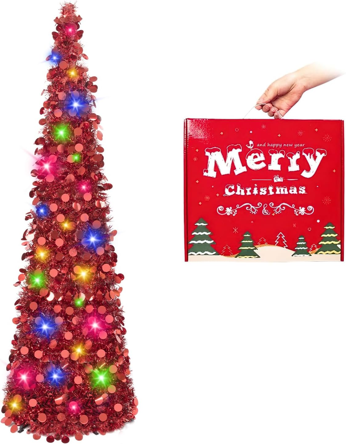 Árbol de Navidad MACTING de 5ft con luces, fácil de montar