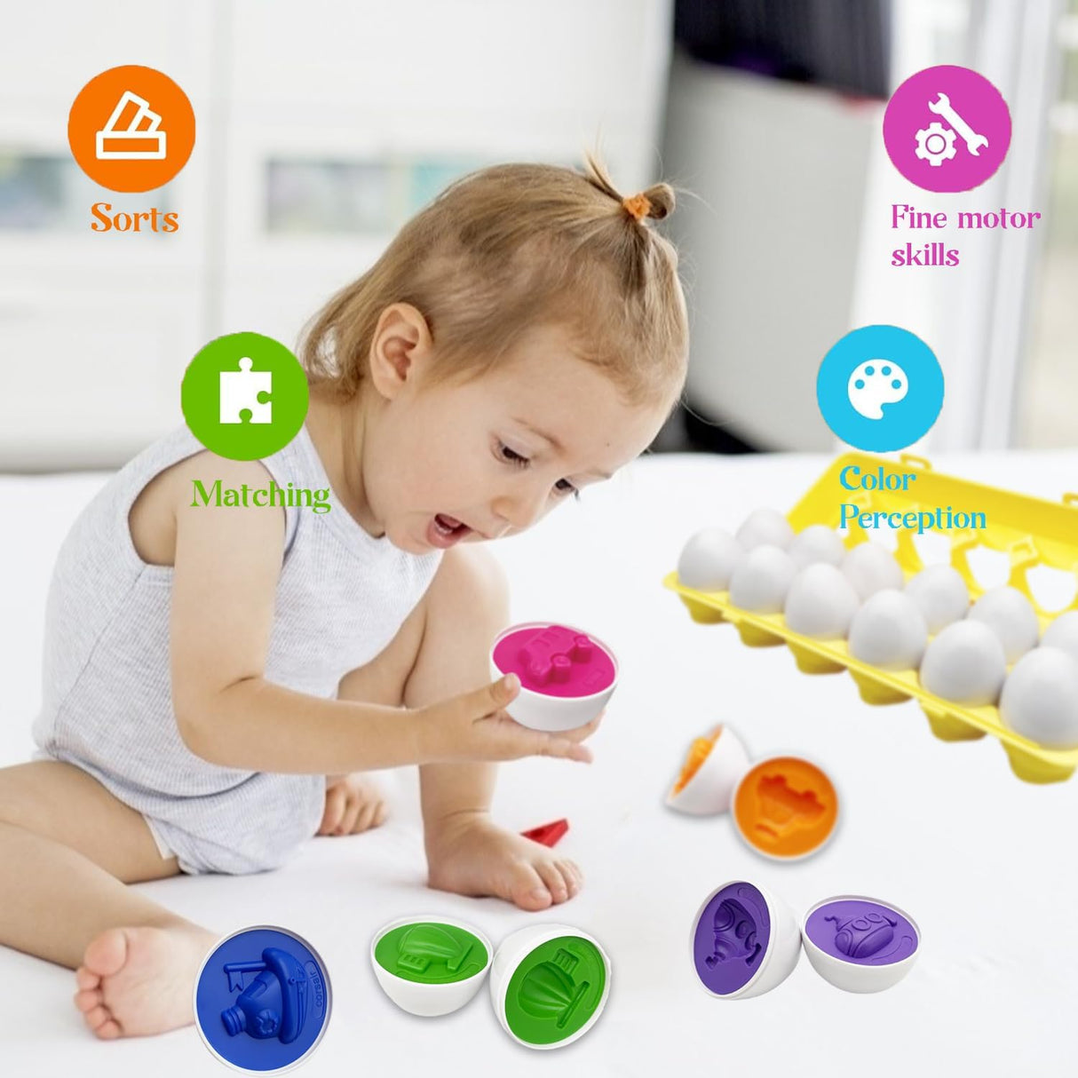 Conjunto de Huevos de Juego - Juguetes Educativos para Niños - Vehículos