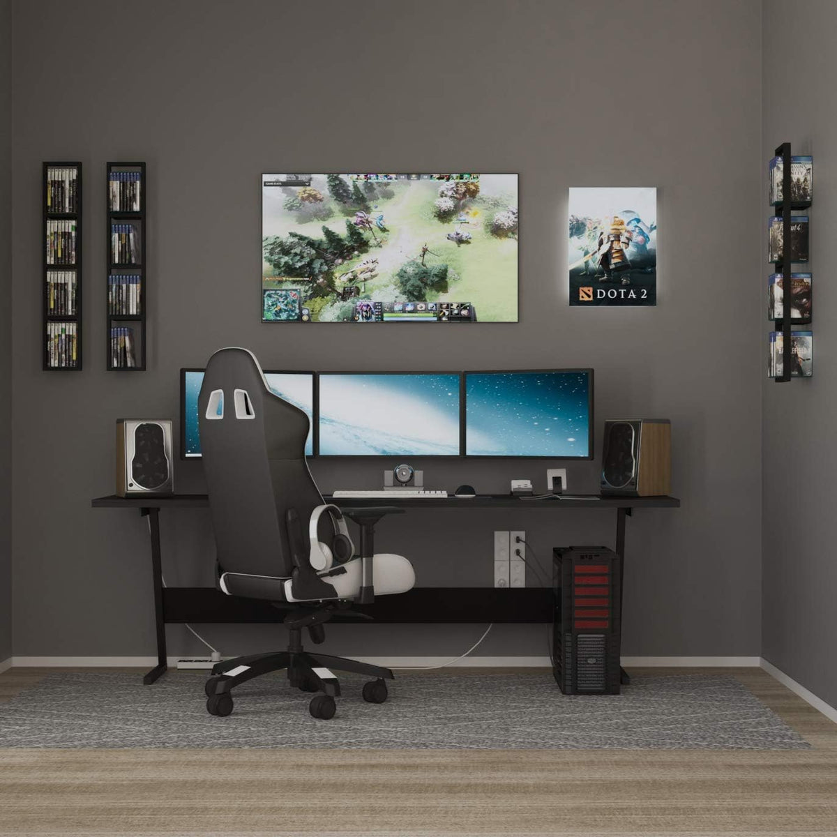 Estantes flotantes para pared, almacenamiento de juegos, set de 5