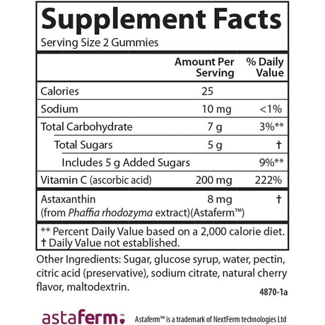 Suplementos Alimenticios de astaxantina con vitamina C