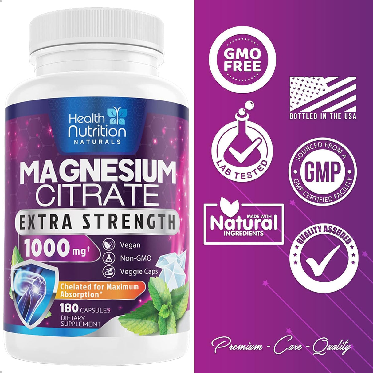 Suplementos Alimenticios Cápsulas de citrato de magnesio