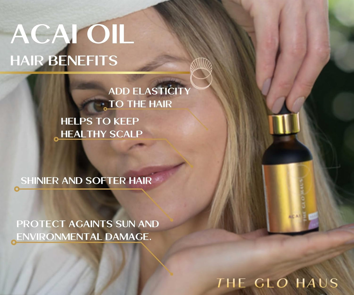 Aceite de Açaí Puro Prensado en Frío Antioxidante para Piel y Cabello