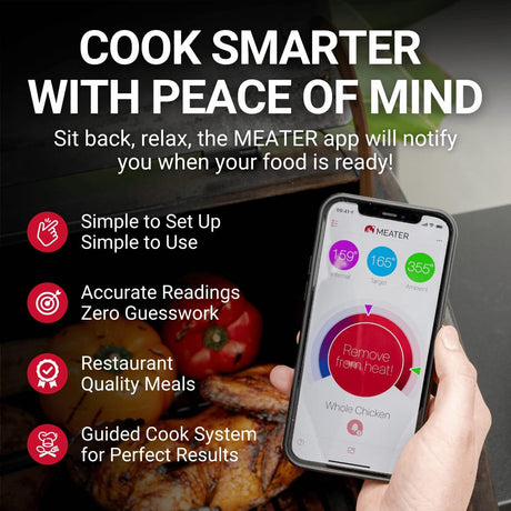 Termómetro de carne MEATER Plus | Inalámbrico, Bluetooth, App