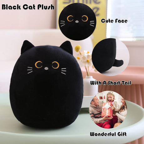 Almohada de Gato SQEQE, Peluche Suave, 10 pulgadas, Kawaii