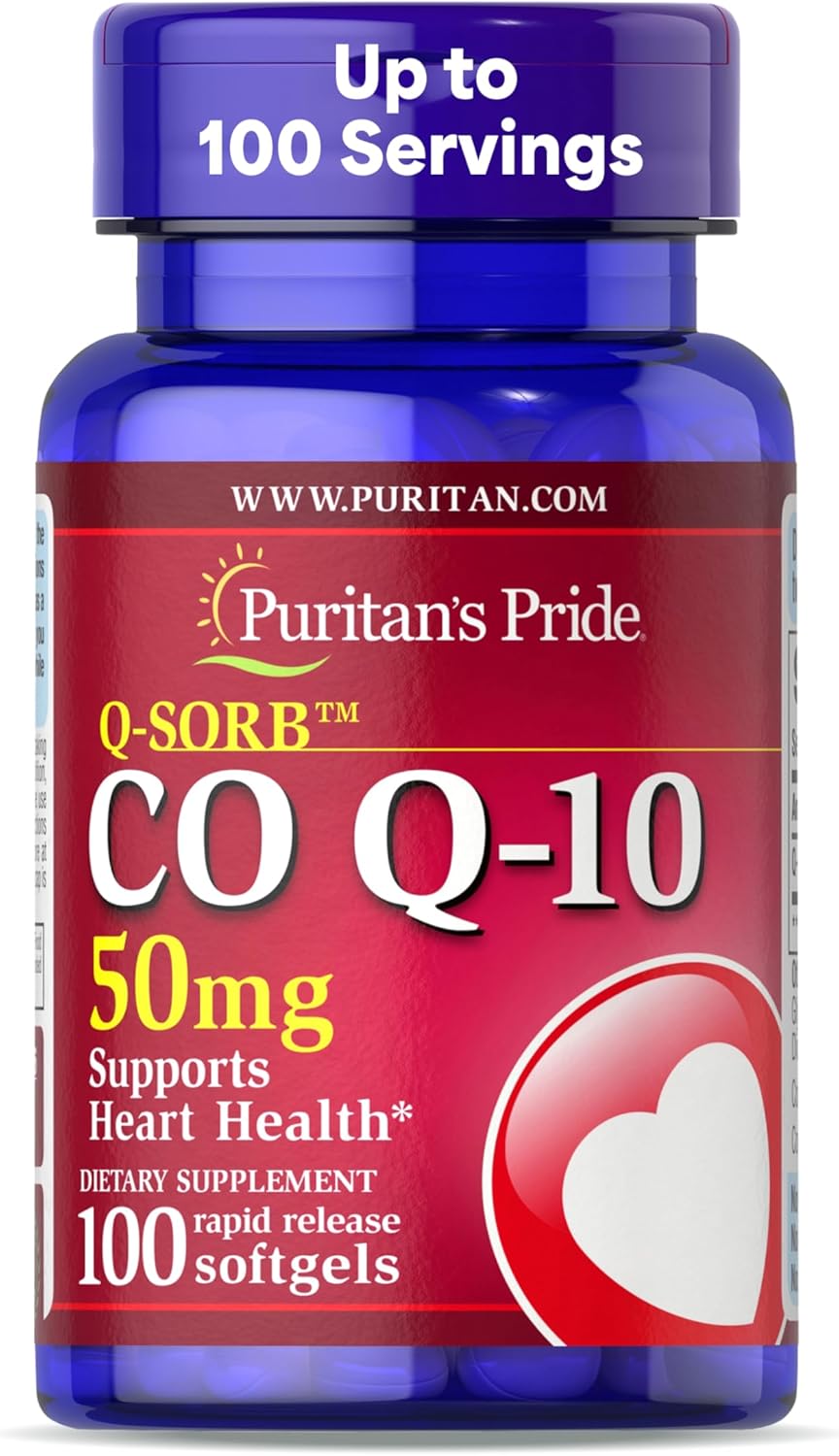 Coenzima Q10 50mg Puritan's Pride Suplemento 100 Servs
