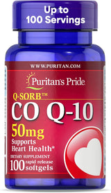 Coenzima Q10 50mg Puritan's Pride Suplemento 100 Servs