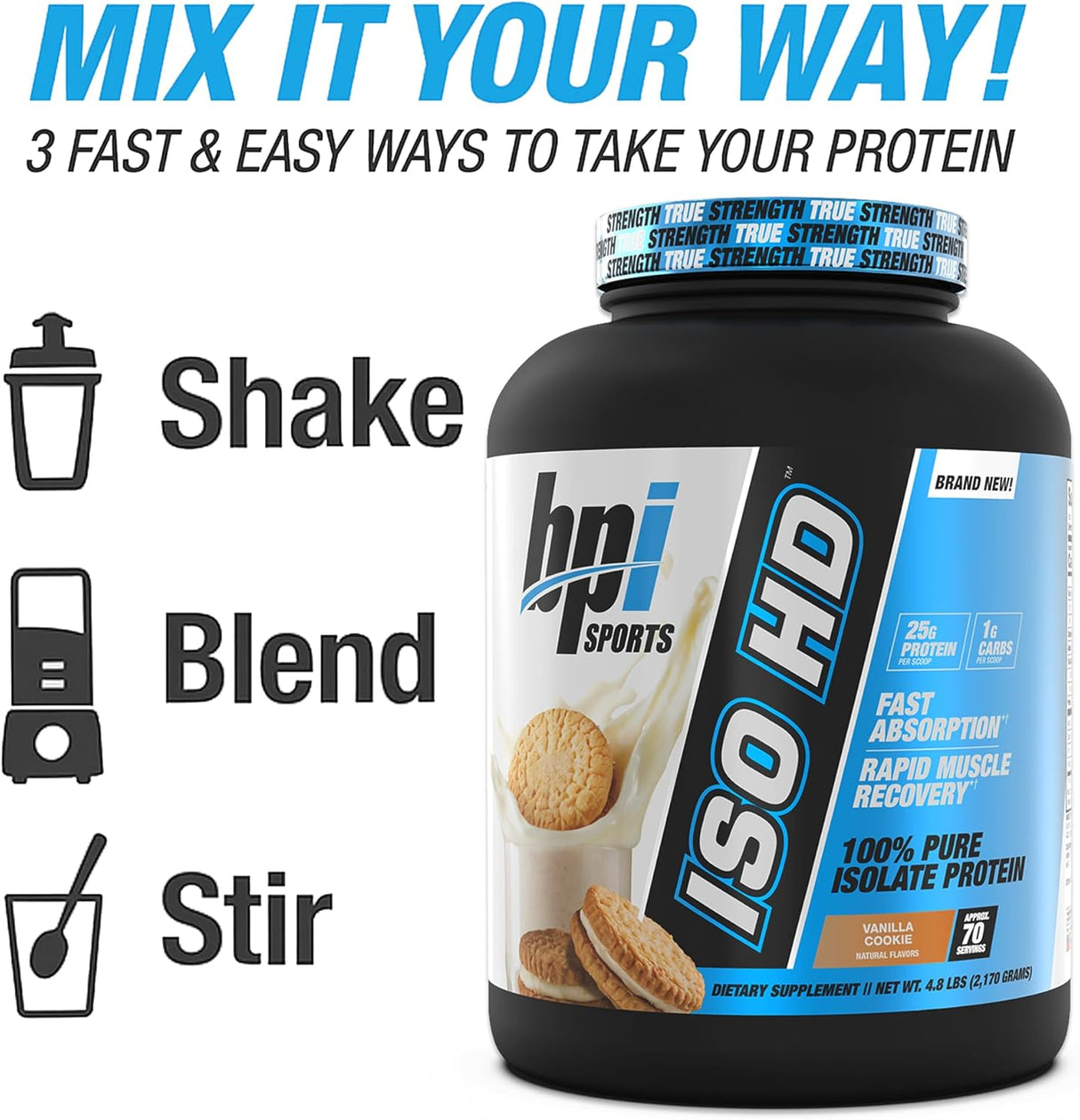 Proteína de aislado ISO HD de BPI Sports - 4.8 LBS