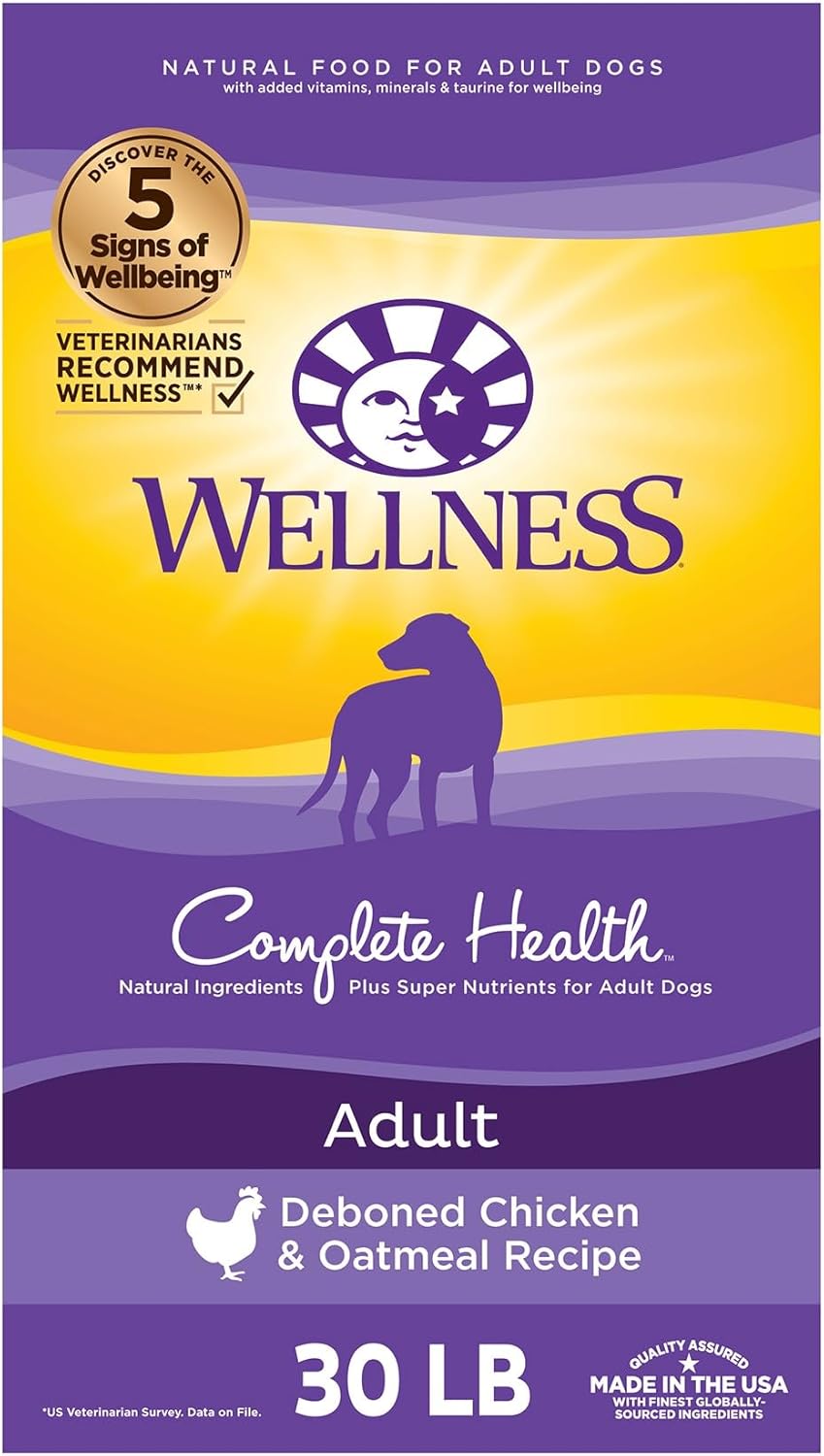 Alimento seco natural para perros, pollo y avena, 13.6 kg