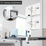 Soporte de Doble Monitor VIVO, Ajustable para 2 Pantallas, STAND-V002TW