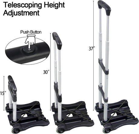 Carretilla Plegable Sutekus 110-lbs Ligera para Viajes