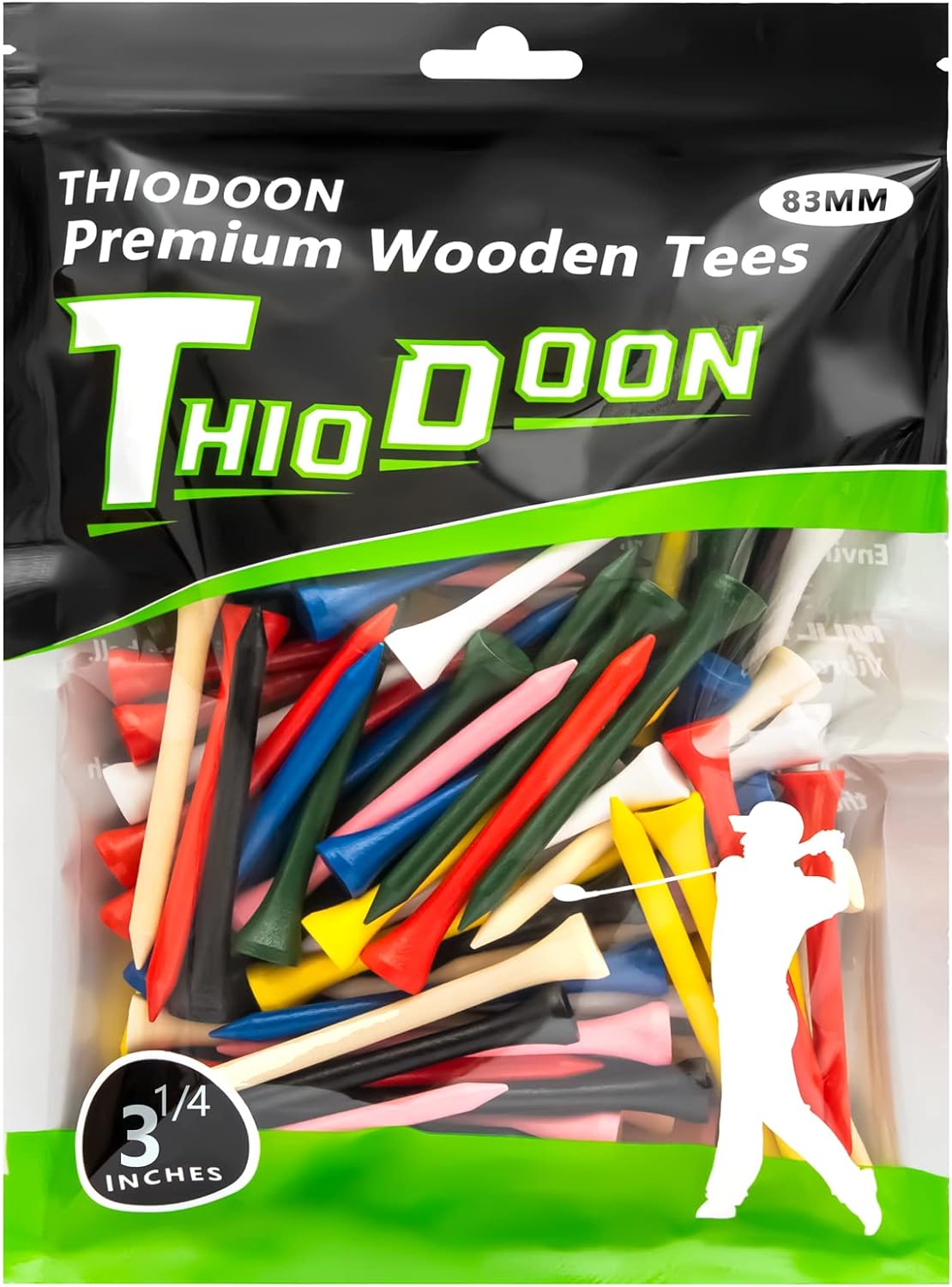 Tees de madera natural paquete de 100 2-1/8 pulgadas