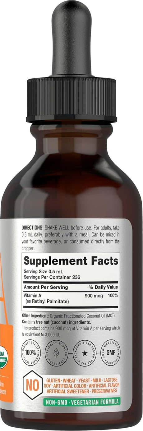 Suplemento Líquido de Vitamina A Horbäach | 4 fl oz, No GMO