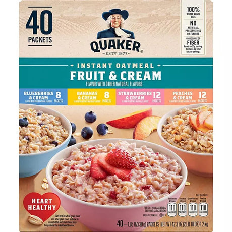 Avena Instantánea Quaker, Variedad de Frutas, 40 Paquetes