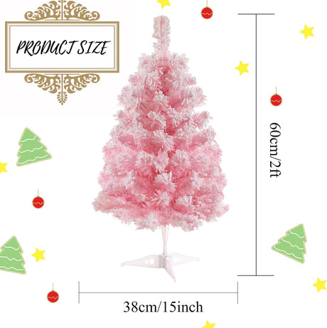 Árbol de Navidad Artificial 2FT Mini con Base Plástica Flocked