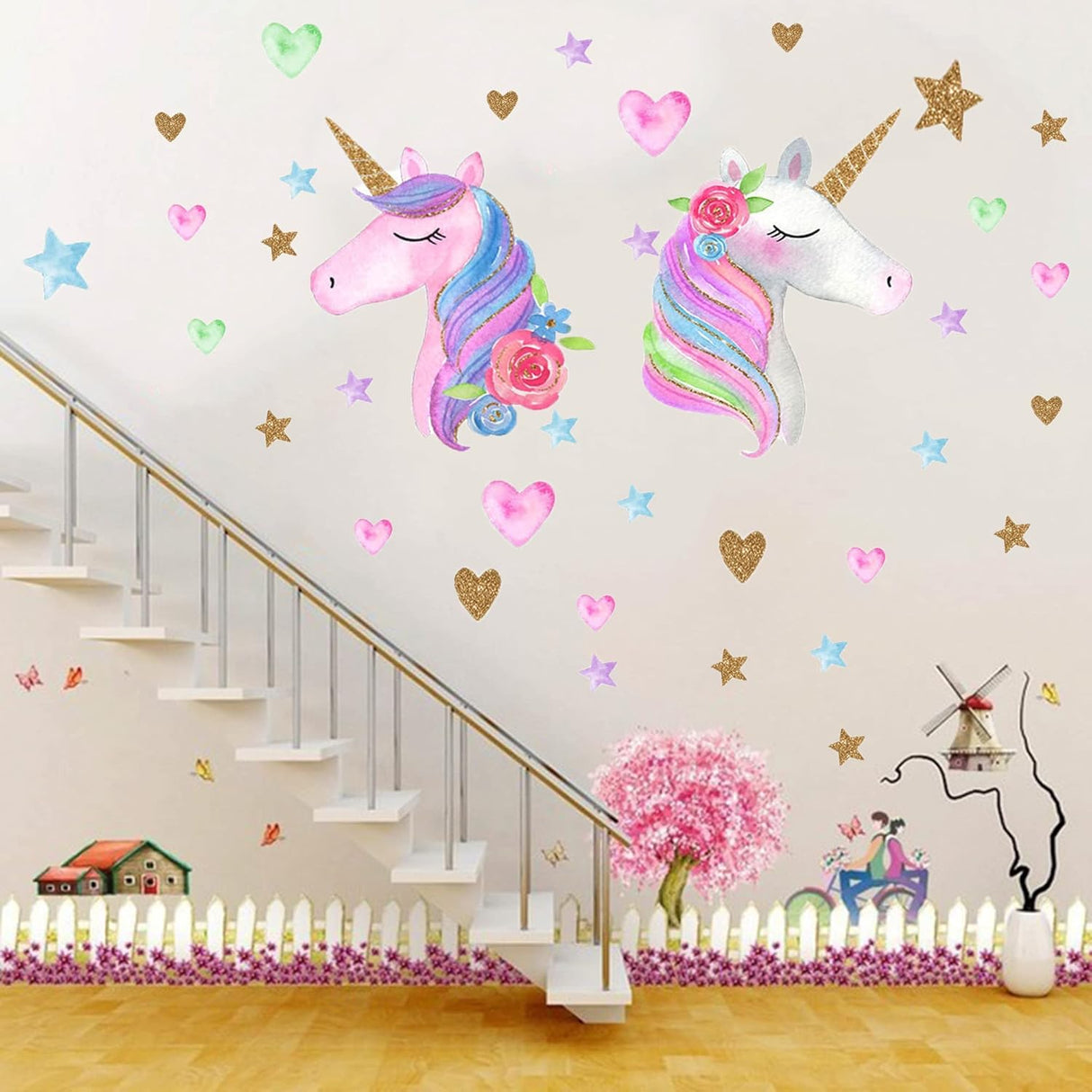 Adhesivo Pared Unicornio Grande, Decoración para Niñas