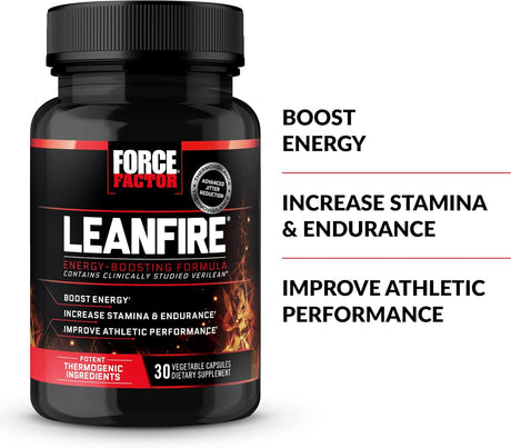 Force Factor LeanFire Pre Workout Energía, Caffeine, 30 pzas