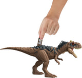 Figura de acción Rajasaurus de Jurassic World, Mattel, sonido y ataque