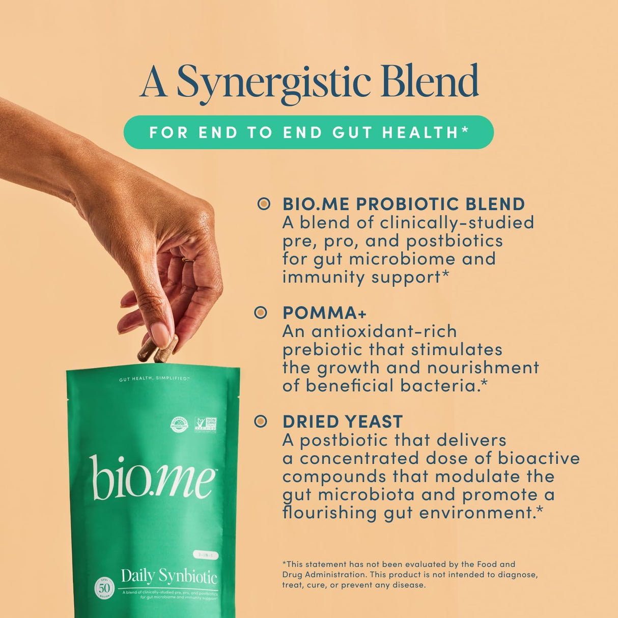 Synbiotic 3-en-1 para salud digestiva e inmunidad, 60 cápsulas