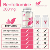 Benfotiamina 300mg 180 Cápsulas Vegetales Sin OMG Veganas