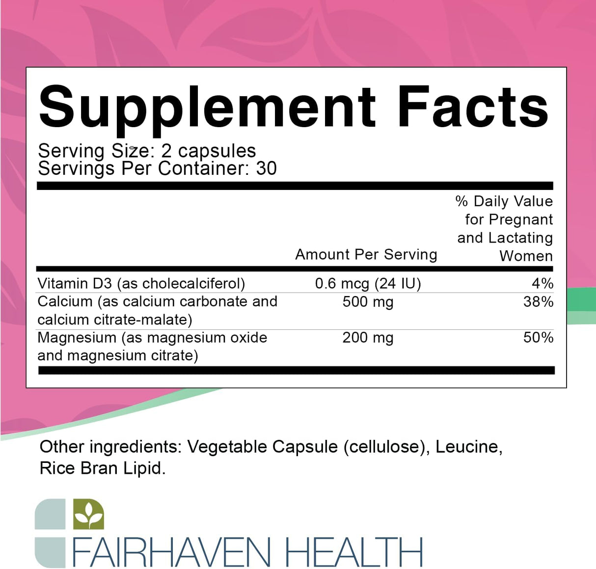 Suplemento embarazo Fairhaven Health Peapod Cal-Mag