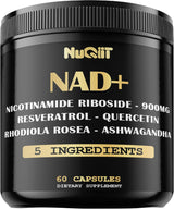 Suplemento NAD+ 900mg, Energía Celular y Vitalidad - 60 Caps