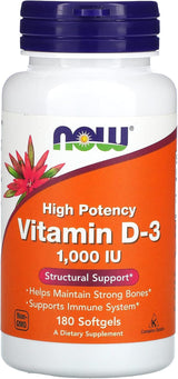 Now Foods Vitamina D3 1000 IU 180 cápsulas 2 pack