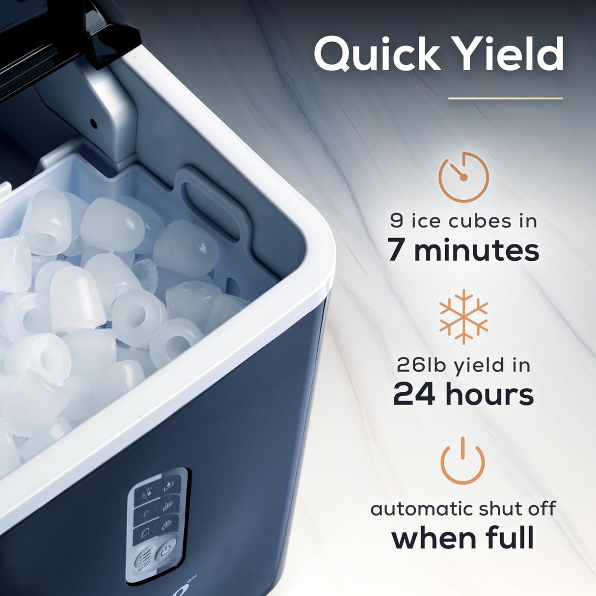 Máquina de Hielo Igloo, 26 lbs en 24h, Auto-limpieza, Countertop