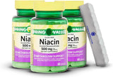 Suplemento de Niacina 500mg Sin flush, 60 cápsulas + organizador