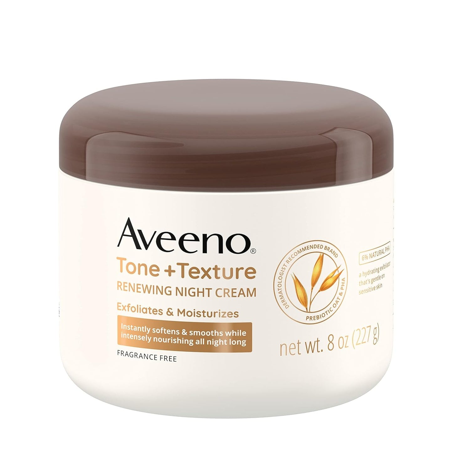 Crema de noche renovadora Aveeno con avena prebiótica