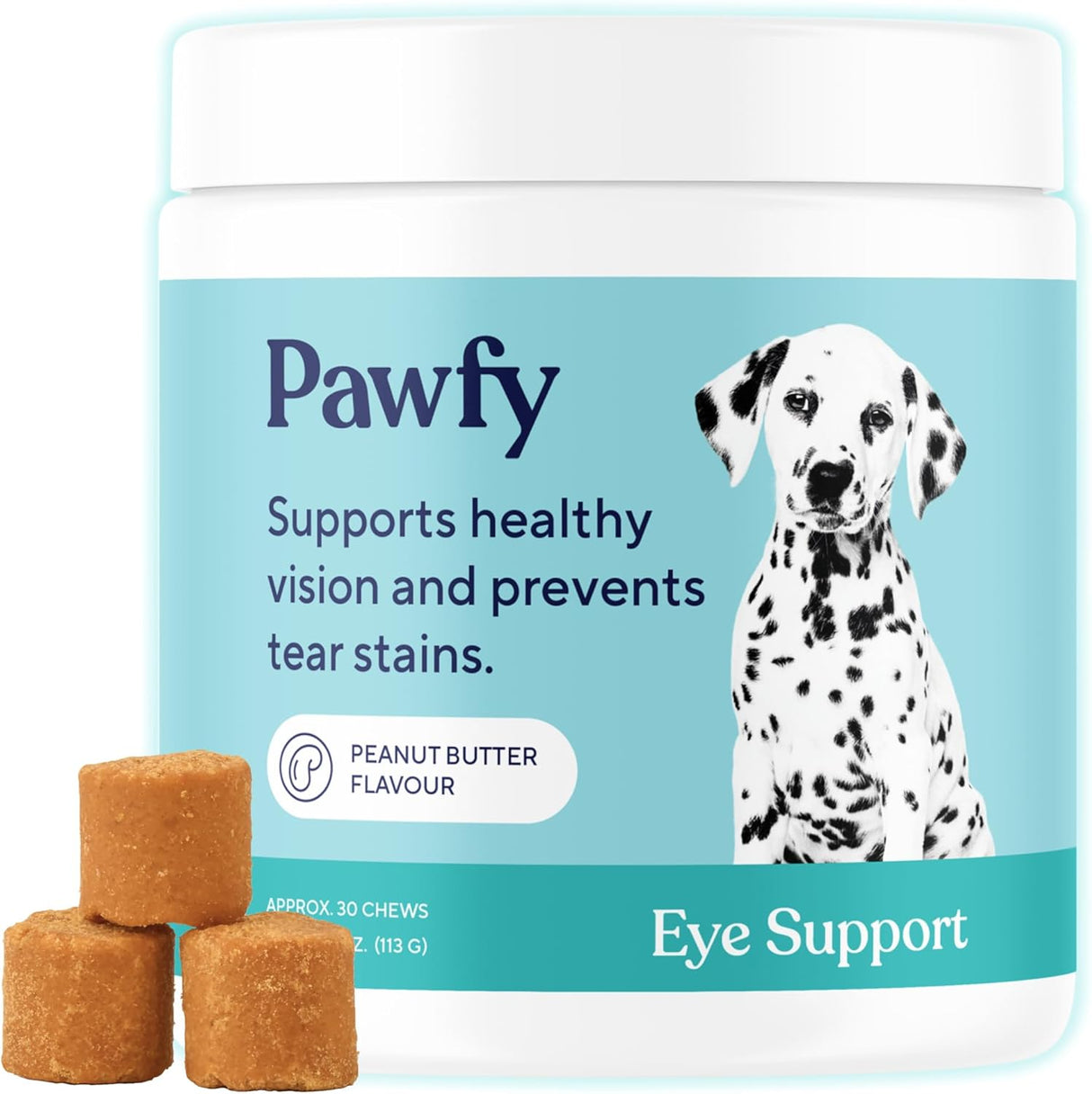 Pawfy Eye Support Dulces para Ojos, Previene Mancha, Luthein