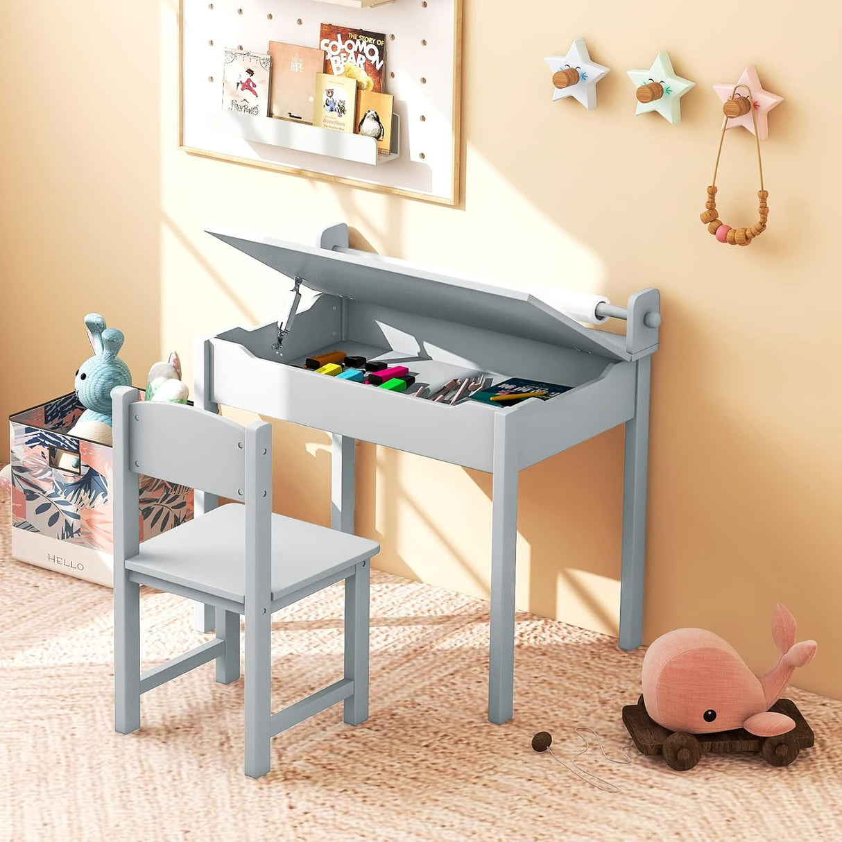 Juego de mesa y silla para niños jardín de infantes Costzon