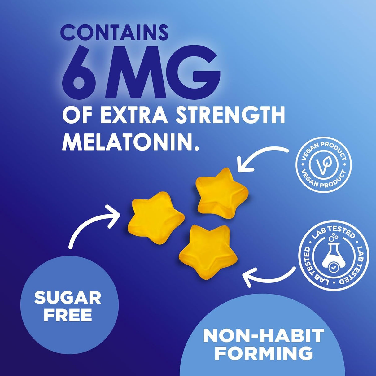 Gomitas de Melatonina Sin Azúcar 6 mg - 120 Gummies Extra Fuerza