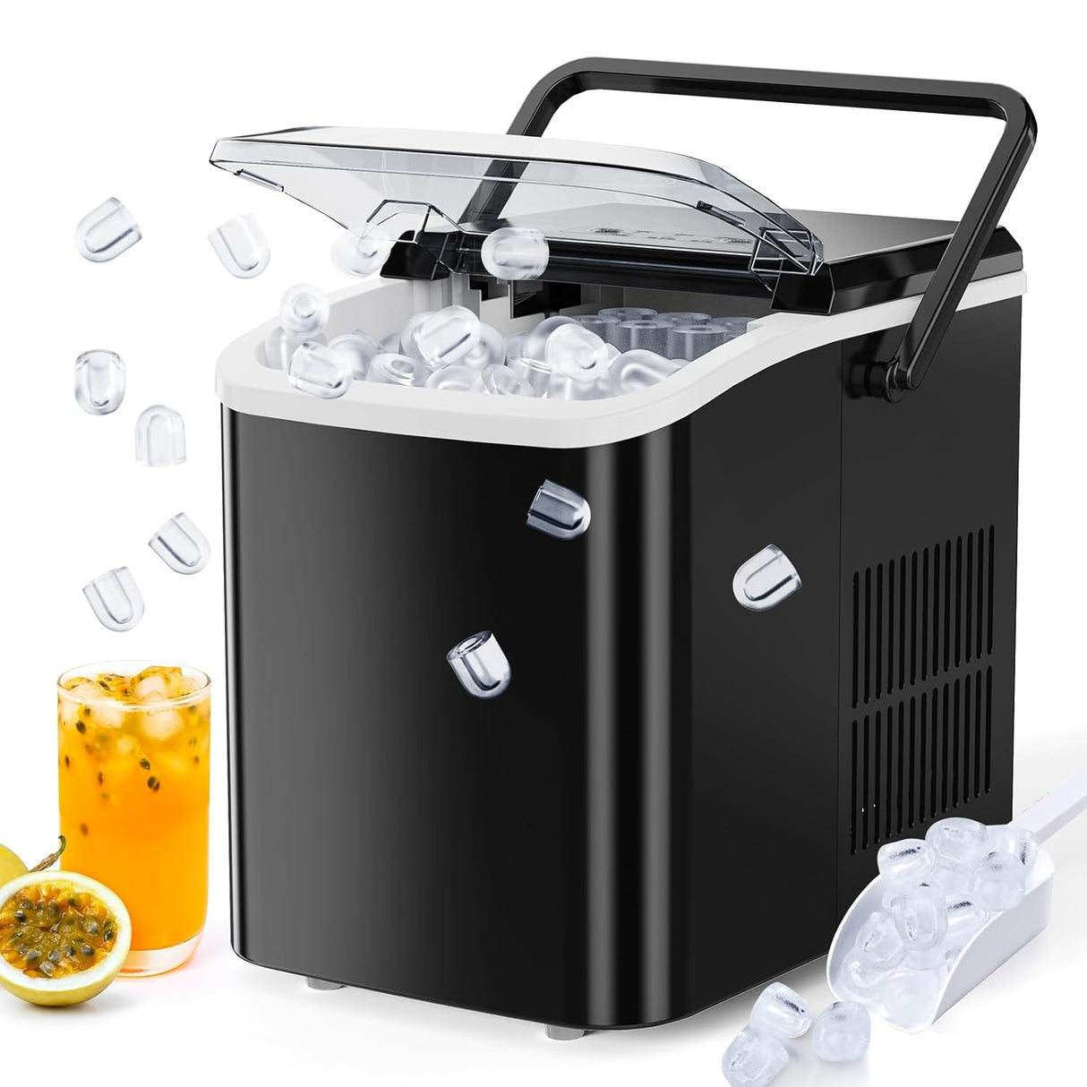 Máquina de Hielo DUMOS, portátil, 9 cubos en 6 min, 1.5 L
