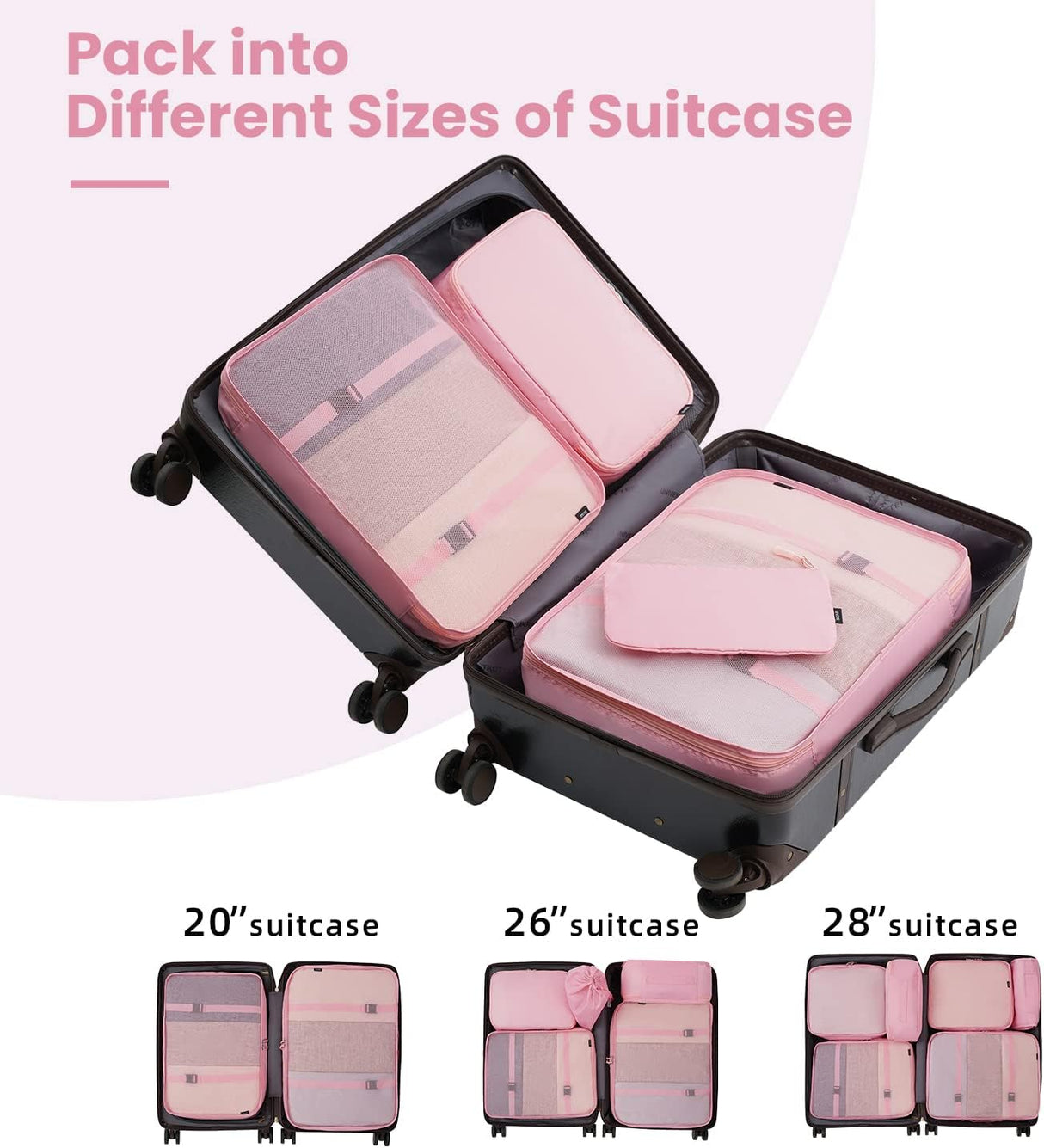 Cubes de Empaque BAGAIL 8/10 Piezas para Viaje y Maleta