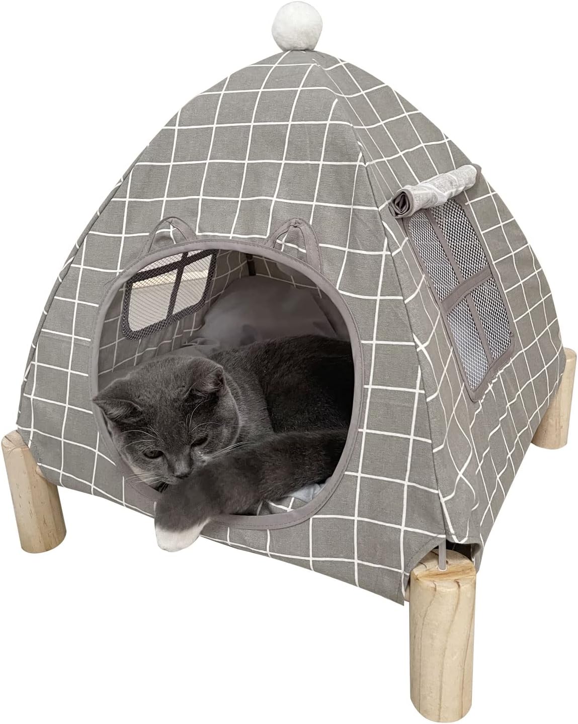 Tienda para Gatos Pozico 2 en 1, Hamaca, Fácil Montaje, Modelo 2in1