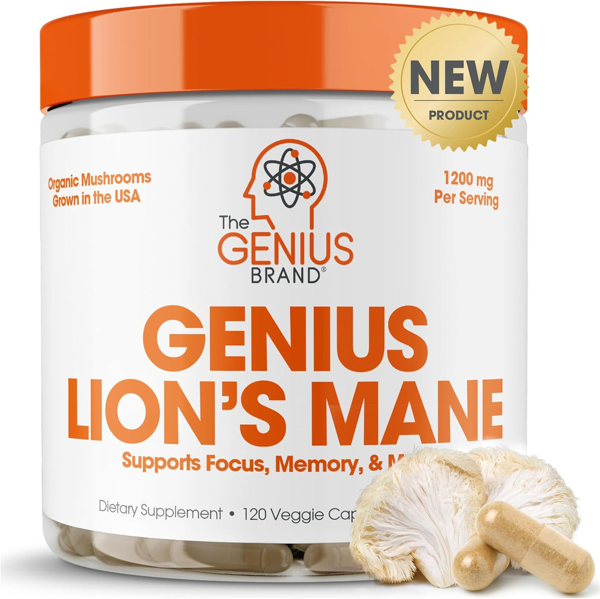 Cápsulas Suplemento Melena de León Orgánico, 1200mg