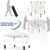 Tienda de Playa: Carpa Plegable 10x10 con Ventilación Blanca