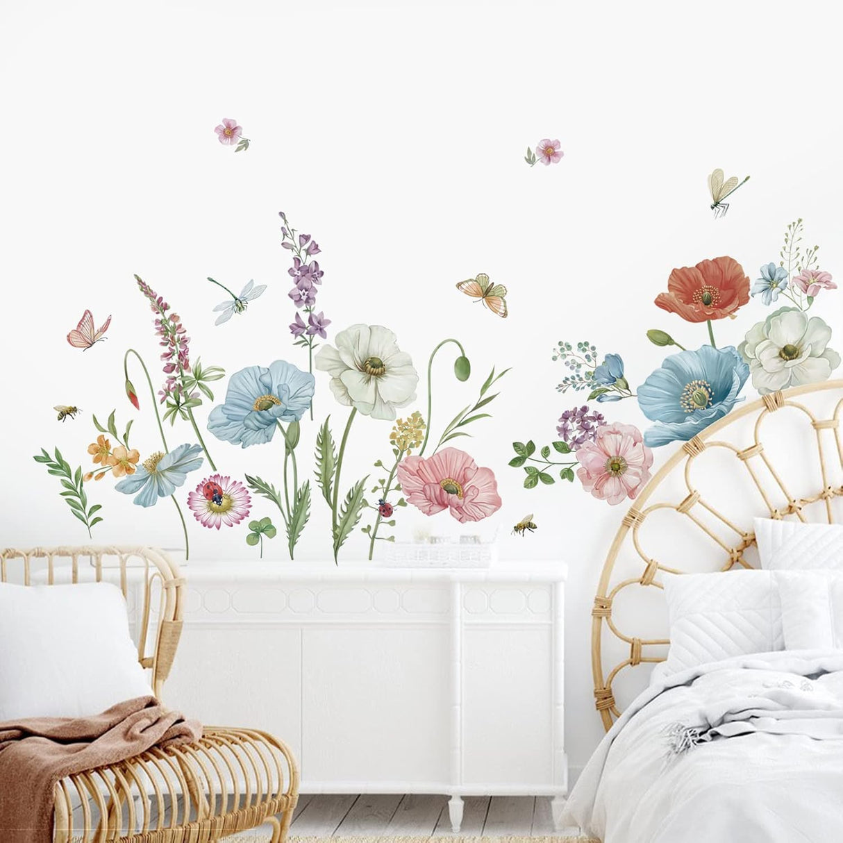 Stickers de Poppy Floral Wondever para Paredes - Peel and Stick