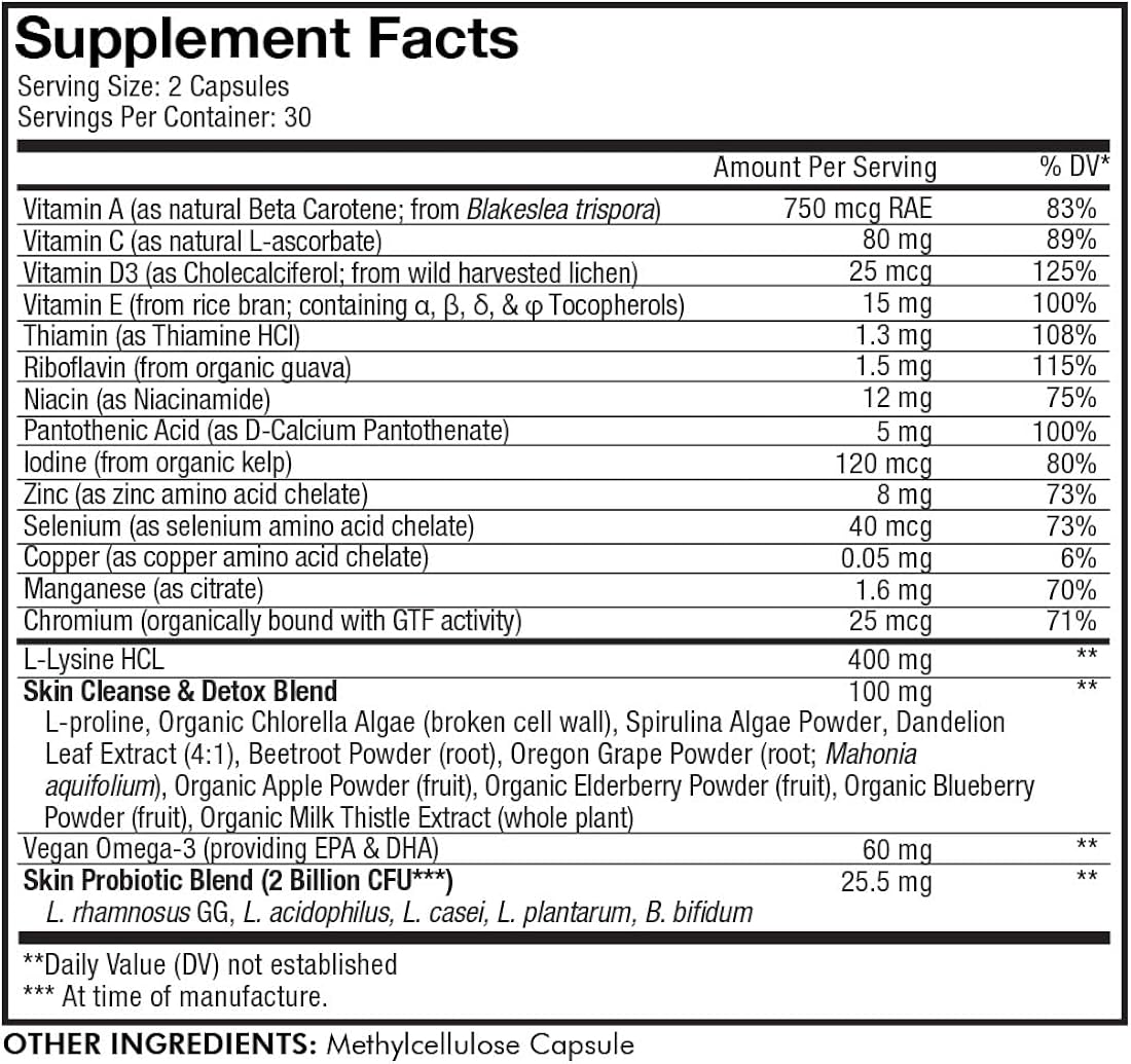 Suplemento Clearface  vitaminas A C D3 E  ácido pantoténico